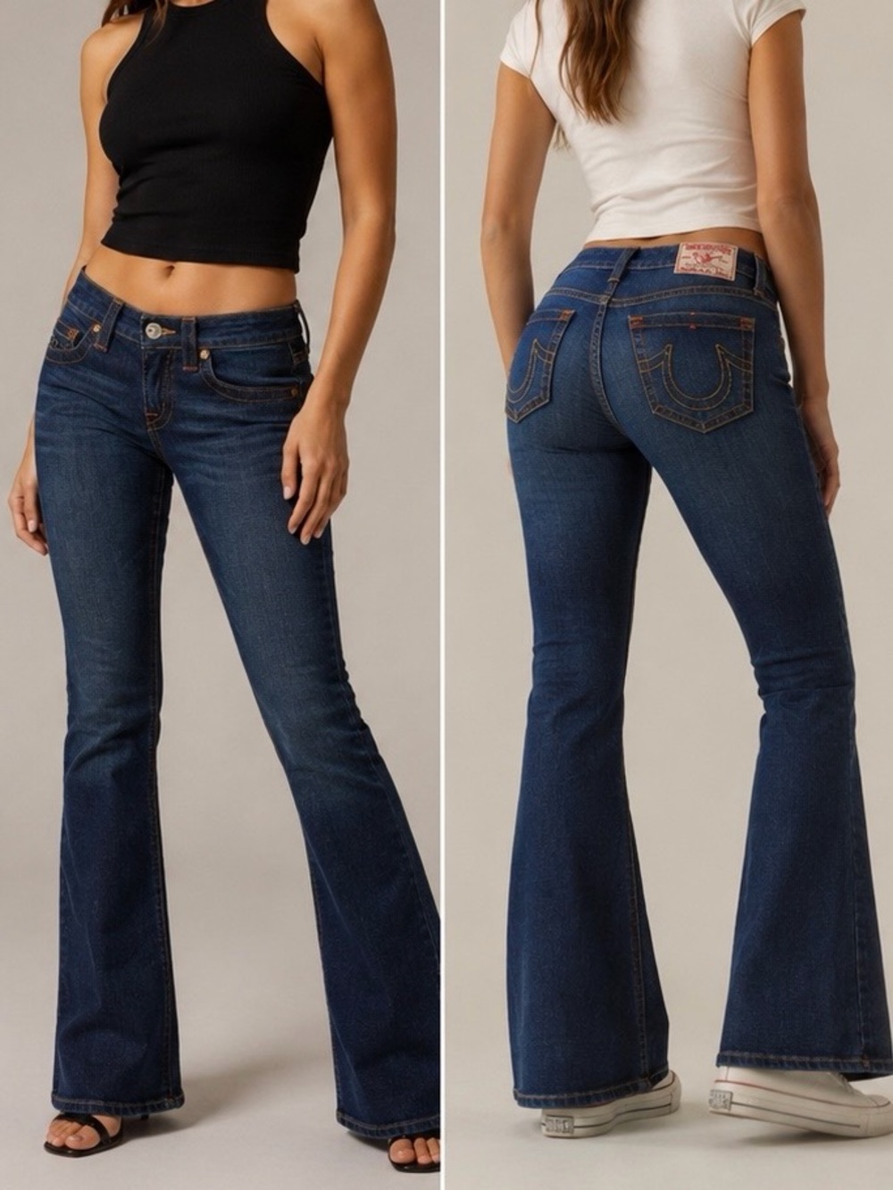 True Religion Dark Indigo Bobby World Tour Flare Jeans